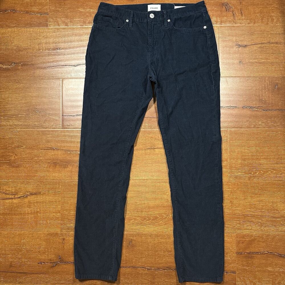 Frame Corduroy Pants Mens 32x31 Blue Slim Fit Chino Retro City Classic Sample